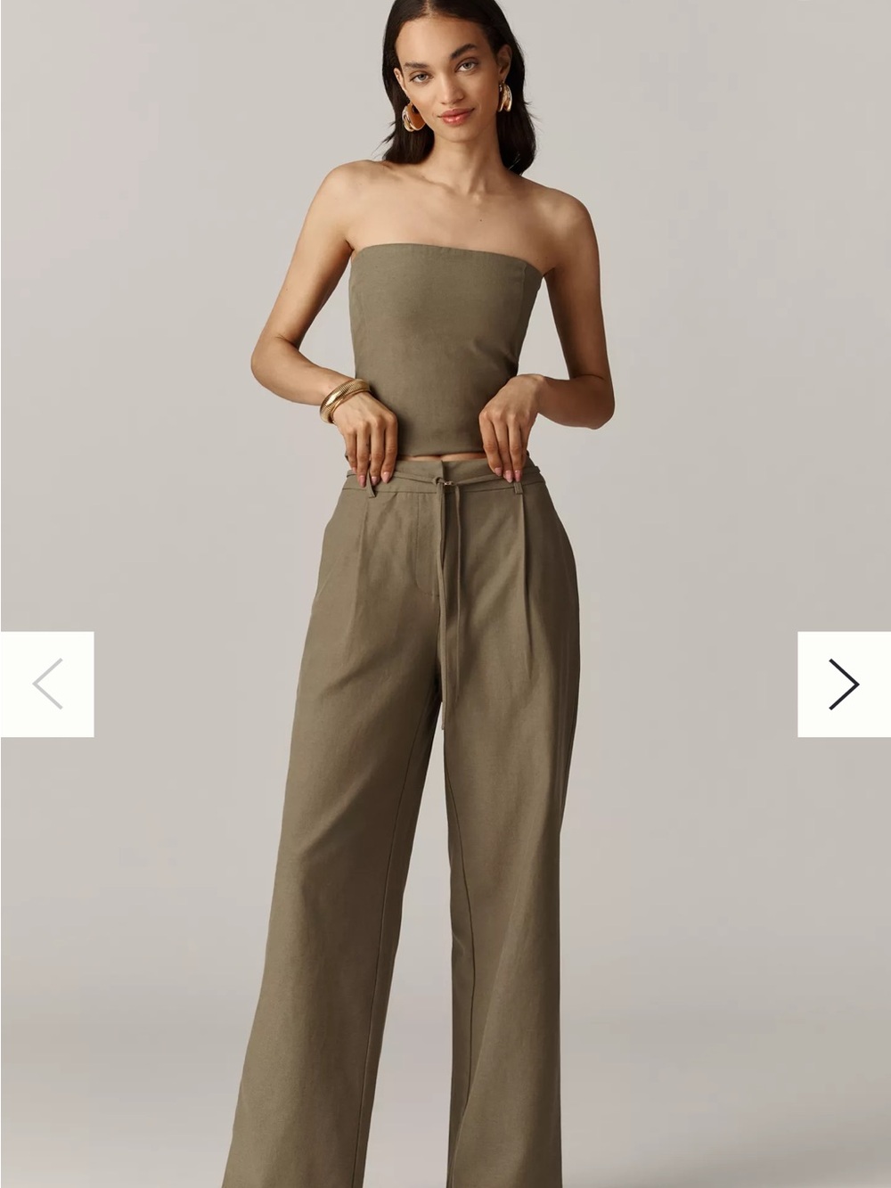 Anthropology Olive colored Wide-Leg Pants